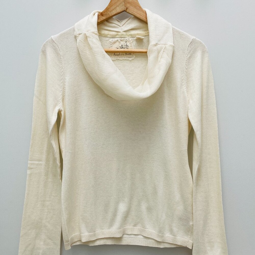 Lightweight Cowl Neck Knit Sweater, Medium